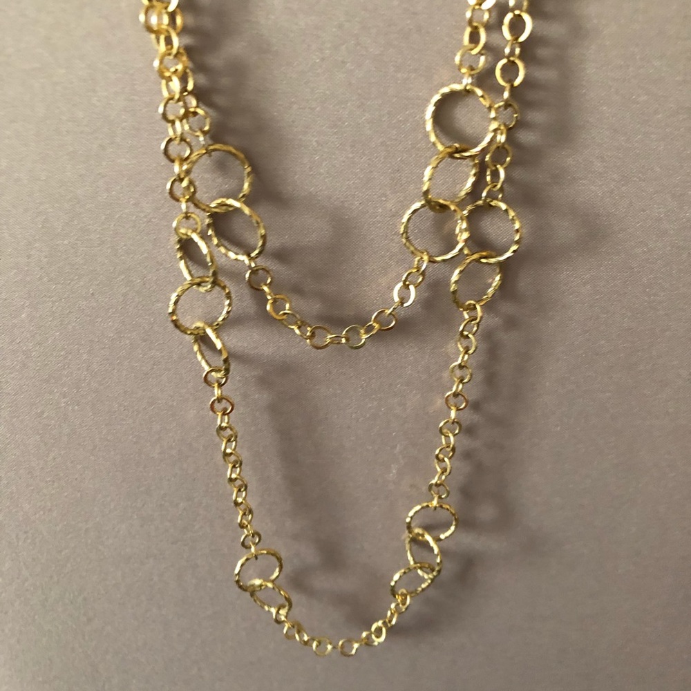 Long Gold Circle Necklace